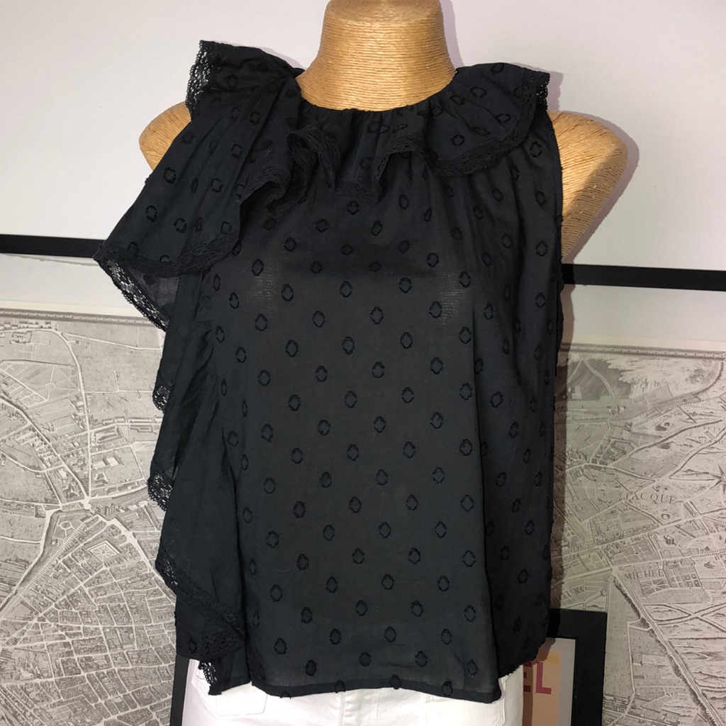Ulla Johnson Elegant Black Ruffled Women's Top Size 6
